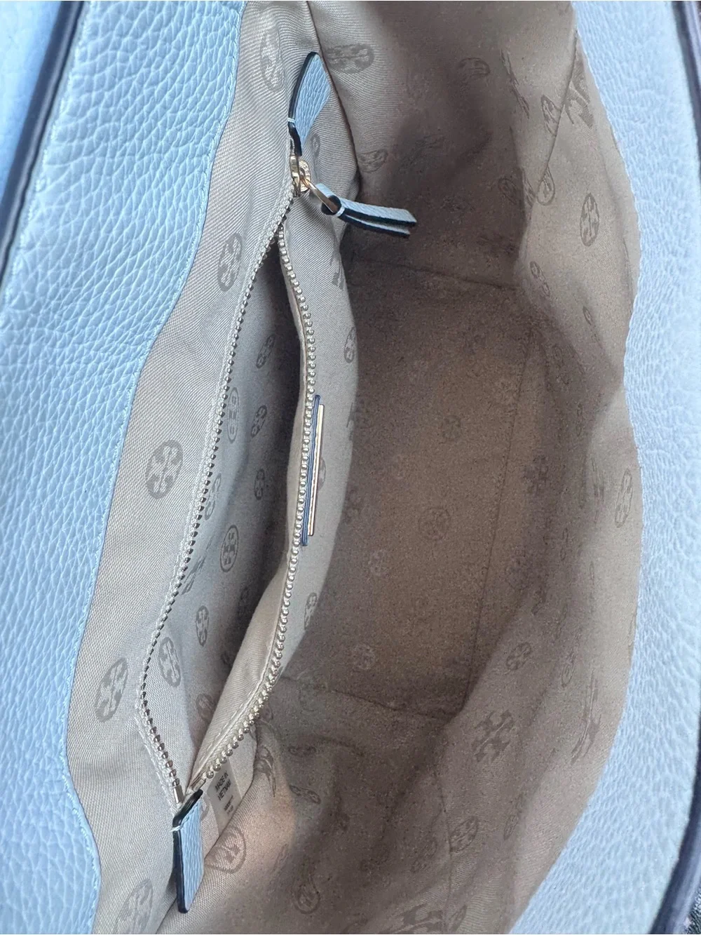 Tory Burch Carter Flap Backpack Luna Light Blue/Gray Trendy Purse Handbag $498
